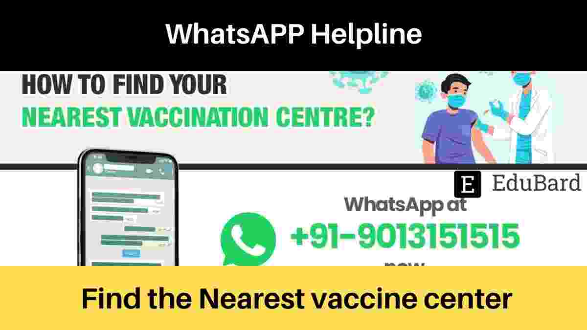 Find the Nearest vaccine center using Whatsapp, Text on Government helpline without saving it
