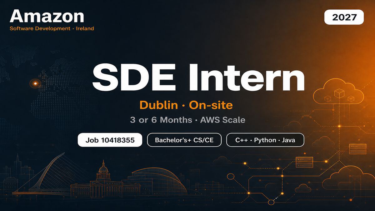 Amazon SDE Intern Dublin 2027 | 3 or 6 Months