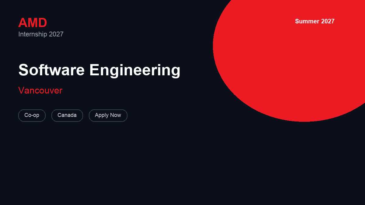 AMD Software Engineering | Vancouver · 2027