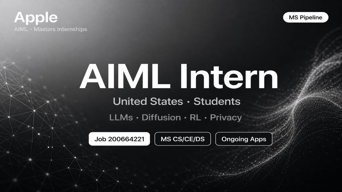 Apple AIML Masters Internships US | LLMs · Diffusion · RL