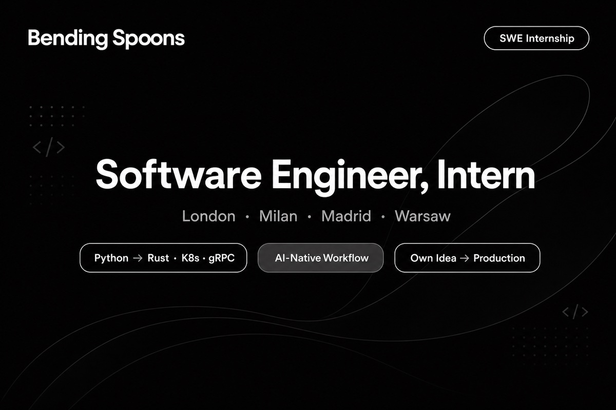 Bending Spoons SWE Intern London | AI-Native