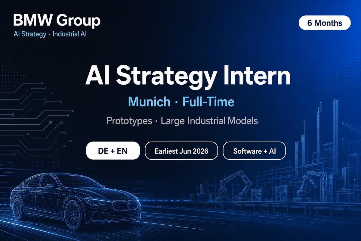 BMW AI Strategy Software Intern Munich | 6 Months Full-Time