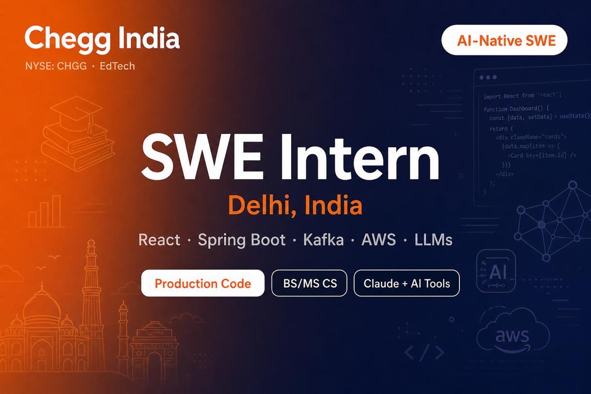 Chegg AI-Native SWE Intern Delhi | React Spring Boot AWS