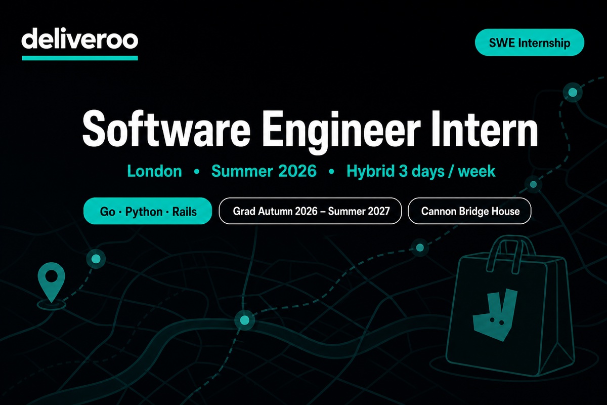Deliveroo SWE Intern London | Summer 2026