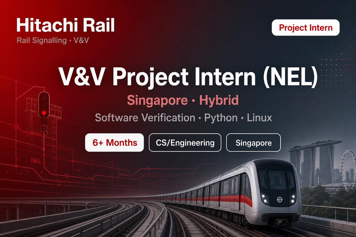 Hitachi Rail V&V Intern NEL Singapore | Python Linux 6+ Mo