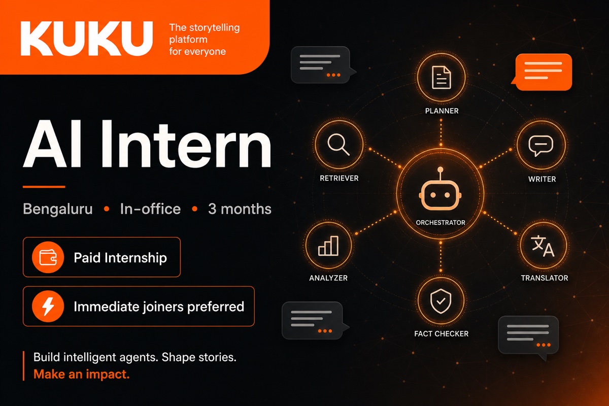 Kuku AI Intern Bengaluru | Agentic LLMs (3 Mo)