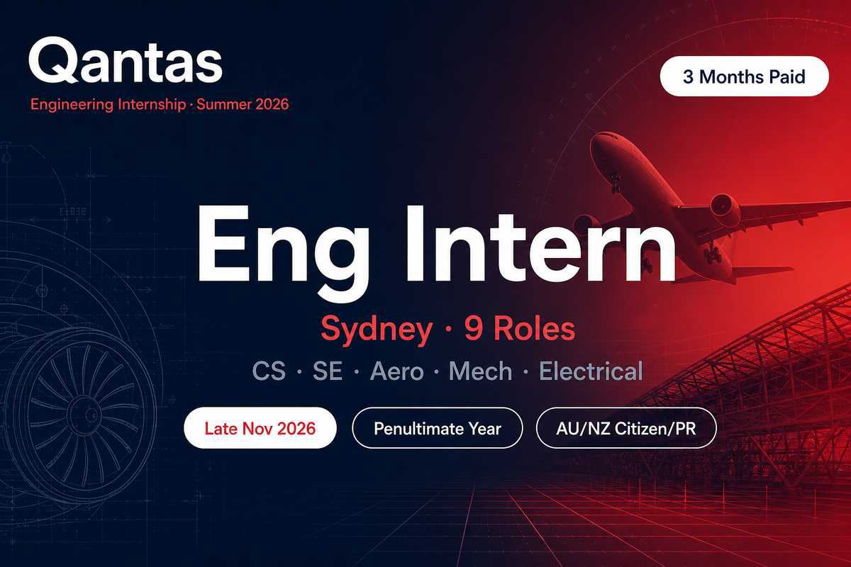 Qantas Engineering Intern Sydney 2026 | 3 Months Paid Summer