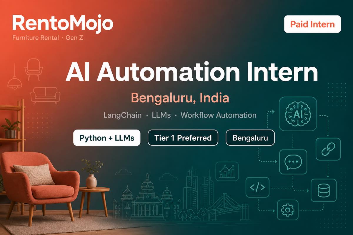 RentoMojo AI Automation Intern Bengaluru | LangChain LLMs Paid