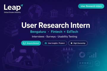 Leap User Research Intern Bengaluru | Sequoia EdTech